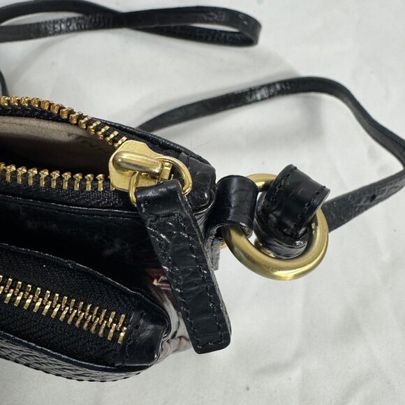 Brahmin Mojito Bag, redish brown and black croc gator embossed. - Picture 6 of 11